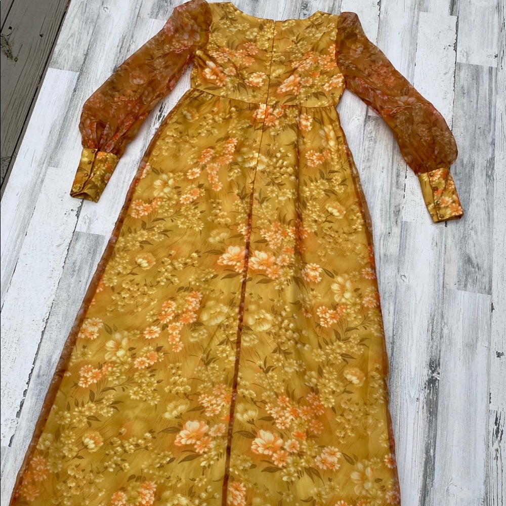 Vintage 60s Floral Cottagecore Jane Austen Dress - Picture 3 of 8